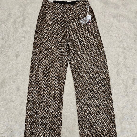Worthington X Jason Bolden Women's Gold Multi Tweed Pants Size 4 - Picture 2 of 10